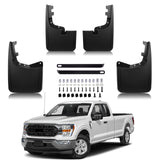 x xotic tech Mud Flaps Splash Guard Compatible with Ford F-150 2021 2022 2023 2024 2025 2026 Front & Rear Mudguards Fender Flare Dirt Slush Trap Protector Set Pickup Truck Accessories(4PCS)