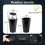 ABS Diamond Design Mini Rubbish Bins Waste Storage Trash Can Auto Accessories