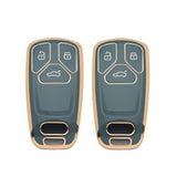 2X White TPU Full Cover Smart Key Fob Case Cover For Audi A4 A5 A6 A7 A8 Allroad