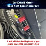 4Sets Steel Bulkhead Riser Kit, Engine Motor Hood Vent Spacer Riser, 1 inch 8mm Aluminum Alloy Engine Hood Ventilation Spacer for Auto Engine Turbo Swap