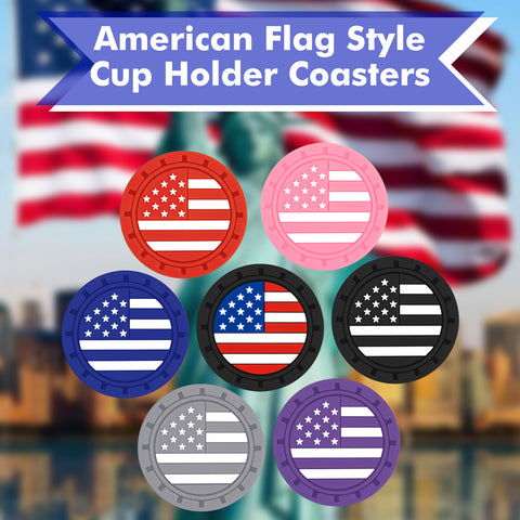 2.75 Inches USA Flag Style Anti Slip Drink Cup Holder Insert Mat Universal Fit