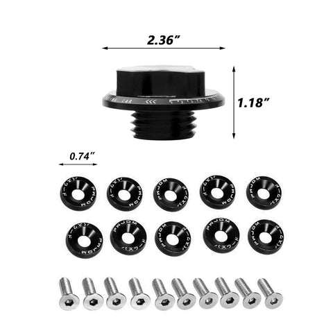 Screw-In Middle Finger Oil Tank Cap Engine Bay Dress Up Kit For Toyota Camry