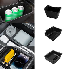 Console Armrest Cubby+Rear Seat Storage Organizer Box For Tesla Model Y 2021-23