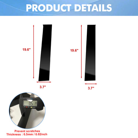 Black Window Pillar Posts Door Trim Piano Cover Kit For Dodge Ram 1500 2009-2018