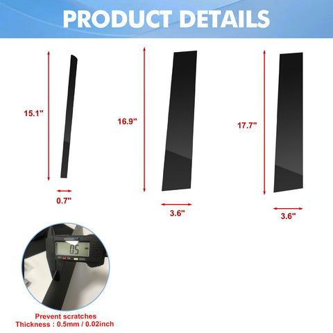 For Ford Explorer 2011-2019 Black Pillar Posts Door Window Trim Piano Cover Kit