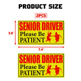 x xotic tech Elderly Driver Car Magnet Reflective Senior Driver Magnet Signs for Car Old People Gag Gifts Yellow Sign Magnetic Bumper Sticker for Grandma Grandpa