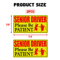 x xotic tech Elderly Driver Car Magnet Reflective Senior Driver Magnet Signs for Car Old People Gag Gifts Yellow Sign Magnetic Bumper Sticker for Grandma Grandpa