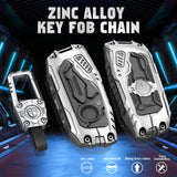 x xotic tech Mech Style Heavy Metal Key Fob Cover Compatible with BMW 2023 2024 2025 X1 X5 X6 X7 i7 Xi 3 5 7 Series 740i 760i XM IX IX3 I5 I7, Zinc Alloy Key Case Protector Shell Keychain