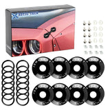 Black Bumper Fender Trunk Quick Release Fasteners w/20pcs Rubber Bands O Rings Washers Replacement