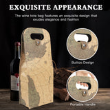 2-Bottle Leather Wine Tote Bag Protector Champagne Gift Bag with Handle For Gift