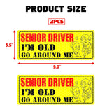x xotic tech Elderly Driver Car Magnet Reflective Senior Driver Magnet Signs for Car Old People Gag Gifts Yellow Sign Magnetic Bumper Sticker for Grandma Grandpa