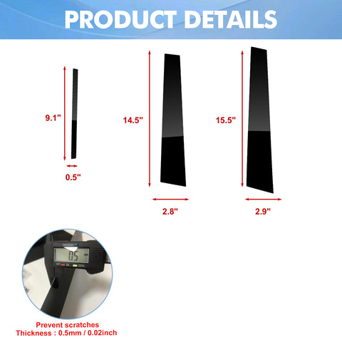 Black Window Pillar Posts Door Trim Piano Cover Kit For Dodge Charger 2011-2021