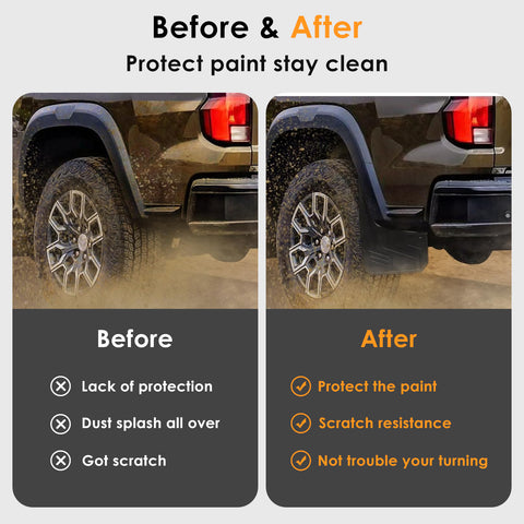 x xotic tech Mud Flaps Splash Guard Compatible with Chevrolet Colorado Z71/WT/LT 2023 2024 2025 2026 Front & Rear Mudguards Fender Flare Dirt Slush Trap Protector Set Pickup Truck Accessories(4PCS)
