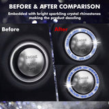 2pcs Bling Rhinestone Car Engine Ignition Start Button Ring Emblem Sticker Cover