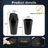 ABS Diamond Design Mini Rubbish Bins Waste Storage Trash Can Auto Accessories