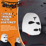 Xotic Tech Car Funny Decoration Spoof Balaclava Face Headrest Cover, Scary Bank Robber Costume Front Seat Head Rest Protector, Halloween Bandit Mask Auto Accessories Universal for Most Car-White