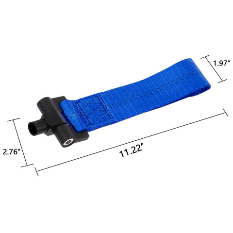 Blue / Black / Red JDM Style Tow Hole Adapter with Towing Strap for Nissan 370Z GTR Juke/Fit Infiniti G37 Q60 QX70 FX35