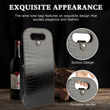 2-Bottle Leather Wine Tote Bag Protector Champagne Gift Bag with Handle For Gift