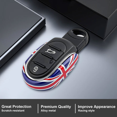 x xotic tech Slim Size Key Fob Cover Case Shell Replacement Compatible with MINI Cooper 3rd Gen F55 F56 F57 F54 Clubman, Gen2 F60 Countryman Smart Key, U Shape
