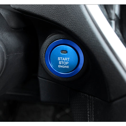 Blue Engine Start Button + AC Knob Control Ring Combo Cover for Subaru Forester