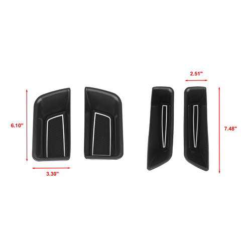 Door Storage Box Tray Organizer Compatible with Porsche Macan S/T/GTS/Turbo 2015-up Interior Car Door Side Handle Insert Pocket Holder Glove Pallet Accessories (4 Packs w/Anti-slip pads)