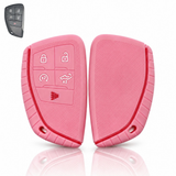 x xotic tech Silicone Smart Key Fob Cover Case Protector Gray w/Red Trim Fits Chevrolet Silverado 1500 2500HD 3500HD, Tahoe, Suburban & GMC Sierra, Yukon 5-Button Keyless Entry Remote Key Holder