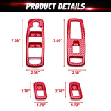 Carbon Fiber Style Door Handle Bowl Window Lift Switch Cover For Dodge Charger 2011-23
