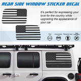 x xotic tech American Flag Rear Side Window Decal Sticker, Pre-cut Vinyl Back Window Glass USA Flag Sticker Exterior Accessories Compatible with Jeep Wrangler 2018-up 4 Door (2Pcs)