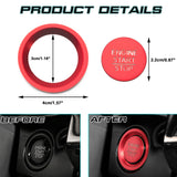 Red Engine Button+Steering Wheel+AC Control Cover Stickers For Honda Civic 2022+