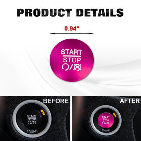 Alloy Engine Start Stop Push Button Cover For Dodge Charger Challenger 2010-2022