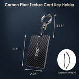 x xotic tech Key Card Holder Compatible With Tesla Model 3 Y S X Cybertruck, Glossy Black Carbon Fiber Finish Hard Plastic Cover Protective Card Case Keychain