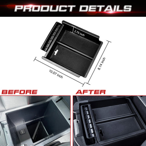 Center Console Insert Armrest Storage Box Full Size Tray For 4Runner 2010-2023