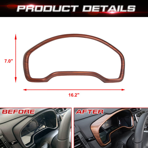 Peach Wood Grain Dashboard Instrument Frame Cover Trim For Honda CR-V 2017-2022