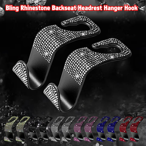 Shiny Crystal Car Seat Back Storage Hanging Hook Purse Grocery Cloth Holder