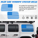 x xotic tech American Flag Rear Side Window Decal Sticker, Pre-cut Vinyl Back Window Glass USA Flag Sticker Exterior Accessories Compatible with Jeep Wrangler 2018-up 4 Door (2Pcs)