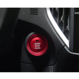 Red Aluminum Alloy Engine Start Button + AC Climate Control Knob Ring Combo Cover Trim, Compatible with Subaru Forester 2014-2018, Impreza 2014-2016