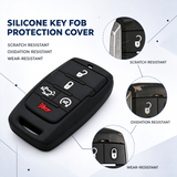 Black Soft Silicone 5 Button Remote Key Fob Cover Case for RAM 1500 2500 3500