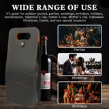 2-Bottle Leather Wine Tote Bag Protector Champagne Gift Bag with Handle For Gift