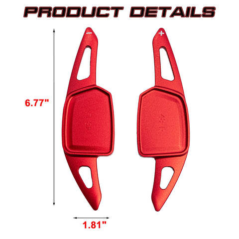 Red Aluminum Paddle Shifter Extension For Audi A5 A6 Q4 Q5 S6 Q6 SQ6 e-tron