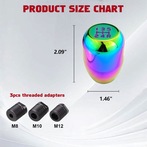 JDM Universal Aluminum 5 Speed Manual Car Gear Stick Shift Knob Shifter Lever