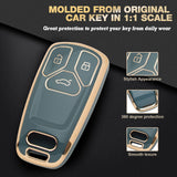 2X White TPU Full Cover Smart Key Fob Case Cover For Audi A4 A5 A6 A7 A8 Allroad