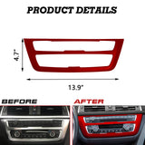 enter Consoles Multimedia Air Condition CD Control Panel Decoration Frame Cover Trim, Sporty Red, Compatible with BMW F30 F31 F32 F33 F34 F36 3GT 3 4 Series