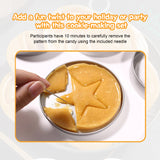 x xotic tech Korean Sugar Candy Making Tools Stainless Steel Cookie Cutters Biscuits Mold Squid Sugar Game Umbrella Triangle Star Round Square Baking Cake Mold Tin Case Needle For Chrismas Party