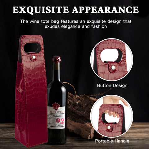 Portable Bottle Wine Gift Bag Champagne Beer Holder for Picnic Party, Christmas