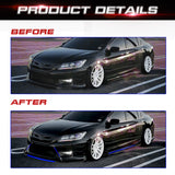 Front Bumper Lip Chin Spoiler+ 2M Side Skirt Winglets Diffusers+ Adjustable 10"-13" Support Rod Compatible with Honda Accord Civic or VW MK5 MK6 MK7 or Kia Optima, Carbon Fiber w/Blue
