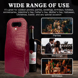 2-Bottle Leather Wine Tote Bag Protector Champagne Gift Bag with Handle For Gift