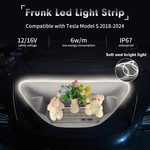 For Tesla Model S 2018-2020 Front Trunk Led Flexible Ambient Lights Decoration