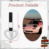 Xotic Tech 2 Pieces JDM Broken Heart Shaped Tsurikawa Car Handle Straps Rear Bumper Warning Ring Subway Train Bus Handle Drift Charm for Cars, SUV Interior Exterior Decoration