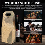 2-Bottle Leather Wine Tote Bag Protector Champagne Gift Bag with Handle For Gift