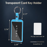 x xotic tech Transparent Card Key Holder, Card Protective Case Cover Comapatible with Tesla Model Y/3/S/X Cybertruck Accessories, Full Protection Key Fob Shell Key Chain(Aluminum Alloy)